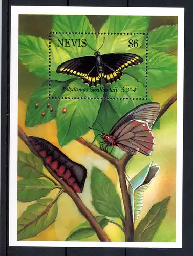 Nevis Block 64 postfrisch Schmetterling #HE980