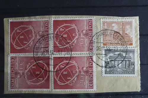 Berlin 71 gestempelt auf Briefausschnitt, 1 senk. Paar und 2 Einzelmarken #FU121