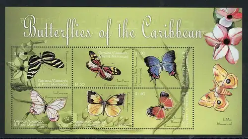 Grenada/ Grenadinen KB mit 3211-3216 postfrisch Schmetterling #HF432