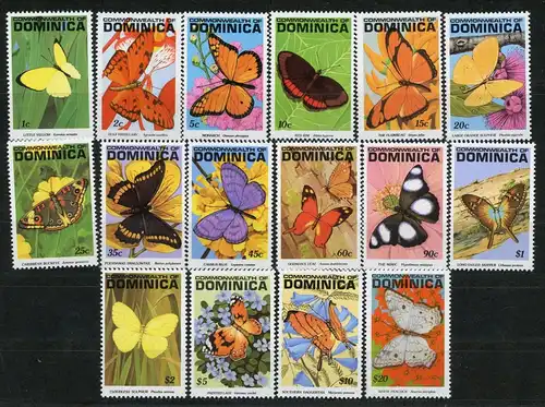 Dominica 1452-1467 postfrisch Schmetterling #HE950