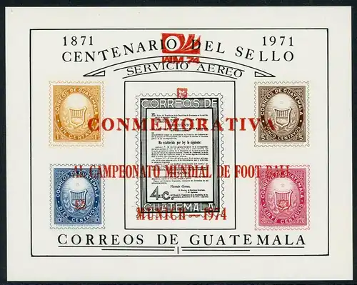 Guatemala Block 15b postfrisch Briefmarken #HE788
