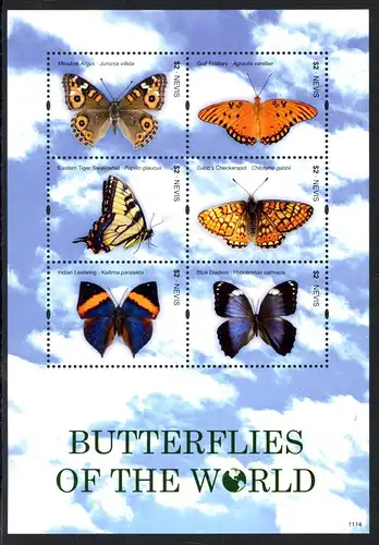 Nevis KB mit 2561-2566 postfrisch Schmetterling #HE993