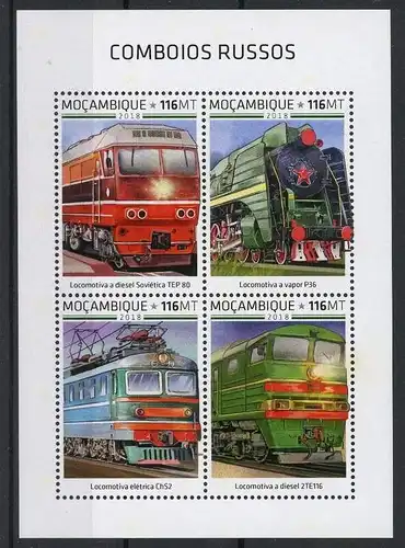 Mocambique KB mit 9826-29 postfrisch Eisenbahn #HE914