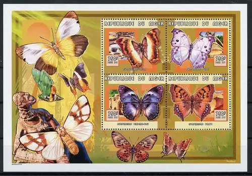 Niger KB mit 1729-1732 postfrisch Schmetterling #HF351