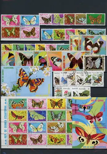 LOT "SCHMETTERLINGE" Marken/Blöcke gestempelt #Schm5214