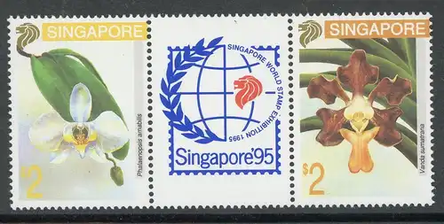 Singapur 695-96 postfrisch Orchideen #HE755