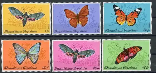 Togo 820-825 A postfrisch Schmetterling #HF455