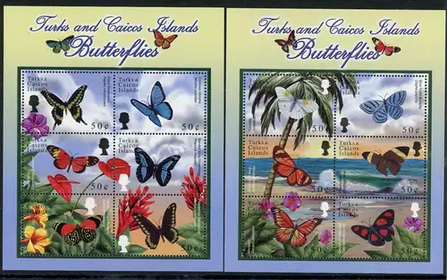 Turks und Caicos KB Satz mit 1562-1573 postfrisch Schmetterling #HF375