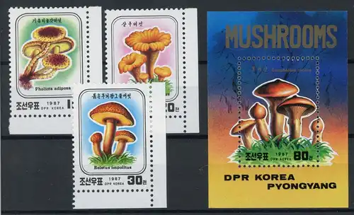 Korea 2798-2800 + Bl. 223 postfrisch Pilze #1F988