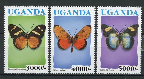 Uganda 1084-86 postfrisch Schmetterling #HF385
