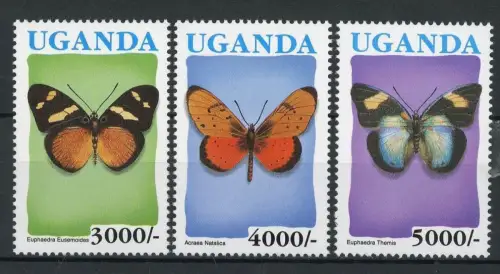 Uganda 1084-86 postfrisch Schmetterling #HF385