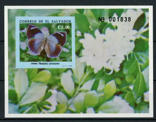 El Salvador Block 46 postfrisch Schmetterling #HE965