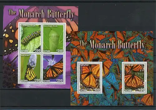 Guyana 8857-8860, Block 910 postfrisch Schmetterling #Schm1953
