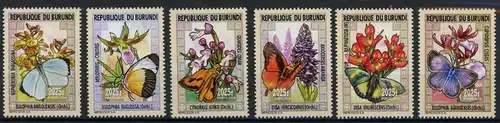 Burundi 3542-3547 postfrisch Schmetterlinge #Schm1826