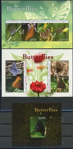 St. Vincent Grenadinen KB 143-150 + Bl. 21 postfrisch Schmetterling #HF443