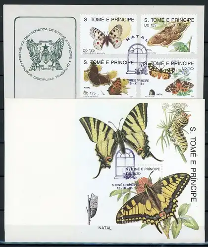 Sao Tome 1296-1299, Block 266 Schmetterling Ersttagesbrief/FDC #Schm5245