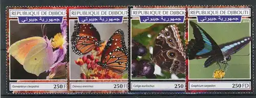 Dschibuti Einzelmarken 3041-3044 postfrisch Schmetterling #HE943