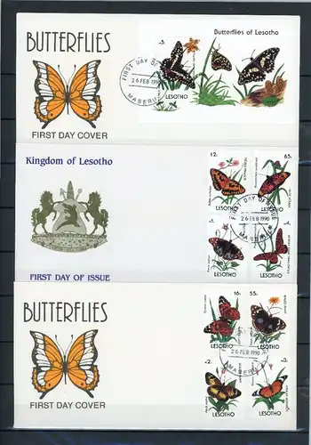 Lesotho 825-832, Block 71 Schmetterling Ersttagesbrief/FDC #Schm5257