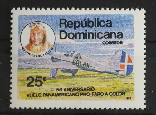 Dominikanische Republik 1548 postfrisch Luftfahrt #FR002