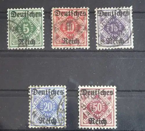 Deutsches Reich Dienstmarken 52-56 gestempelt #FU305
