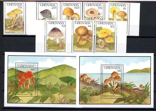 Grenada 2268-2275 + Bl. 283-284 postfrisch Pilze #1H008