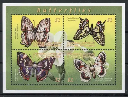 Grenada/ Grenadinen KB mit 3231-3234 postfrisch Schmetterling #HF435