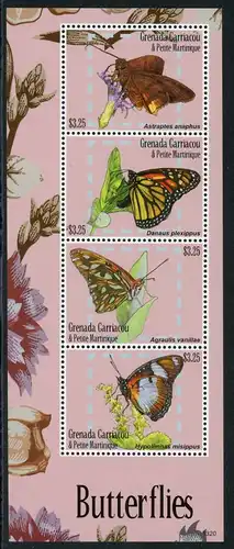 Grenada/ Grenadinen KB mit 4884-4887 postfrisch Schmetterling #HF437