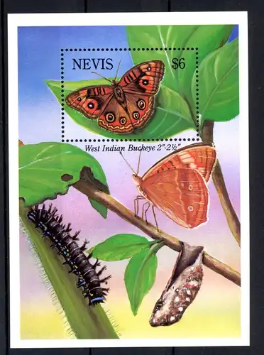 Nevis Block 65 postfrisch Schmetterling #HE981