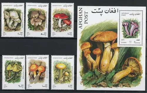 Afghanistan 1951-1956 + Bl. 120 postfrisch Pilze #1H120