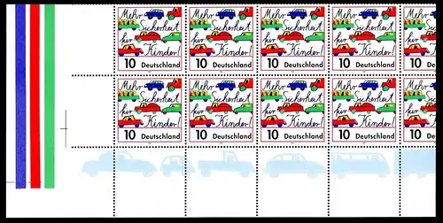 Bund 1954 L postfrisch total verschnittener 10er Bogen #IY027