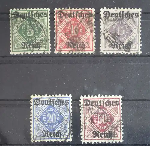 Deutsches Reich Dienstmarken 52-56 gestempelt #FU304