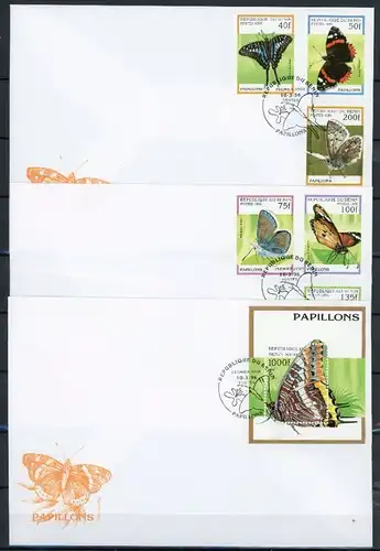 Benin 778-783, Block 16 Schmetterling Ersttagesbrief/FDC #Schm5220