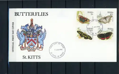 St. Kitts 271-274 Schmetterling Ersttagesbrief/FDC #Schm5249