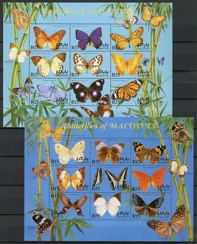 Malediven KB Satz 3400-3417 postfrisch Schmetterling #HF400