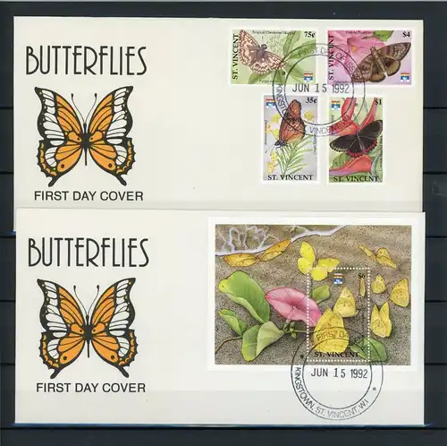 St. Vincent 2016, 20-21, 24 Schmetterling Ersttagesbrief/FDC #Schm5246