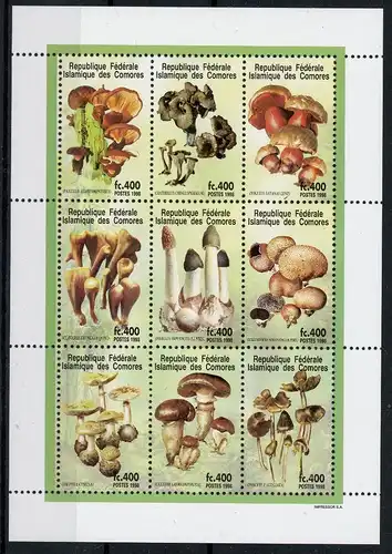 Komoren KB mit 1393-1401 postfrisch Pilze #1H050
