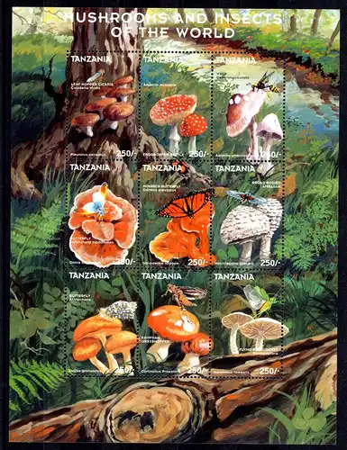 Tansania KB mit 3098-3106 postfrisch Pilze #1H045