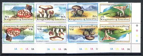 Lesotho Kehrdrucksatz 411-414 postfrisch Pilze #1H323