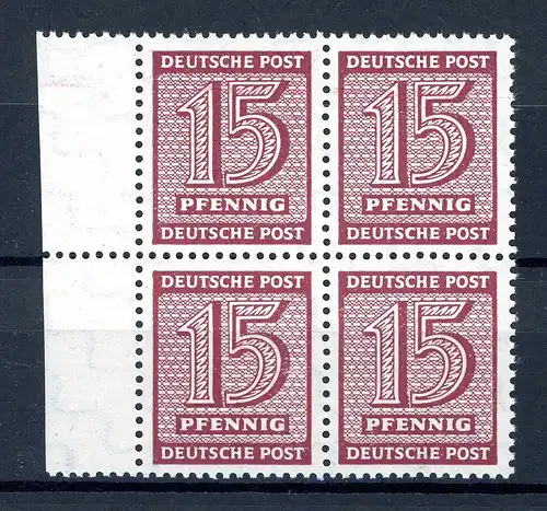 SBZ West-Sachsen 4er Bl. 133 Y b postfrisch geprüft Ströh #HB341