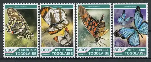 Togo Einzelmarken 8049-52 postfrisch Schmetterling #HF463