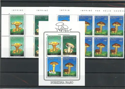 Burkina Faso Sechserblock 1231-1234, Block 134 postfrisch Pilze #1G095