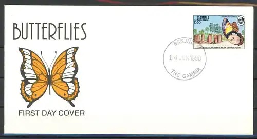 Gambia 1049 Schmetterling Ersttagesbrief/FDC #Schm1984