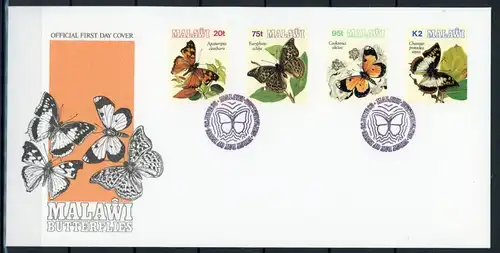 Malawi 617-620 Schmetterling Ersttagesbrief/FDC #Schm5252