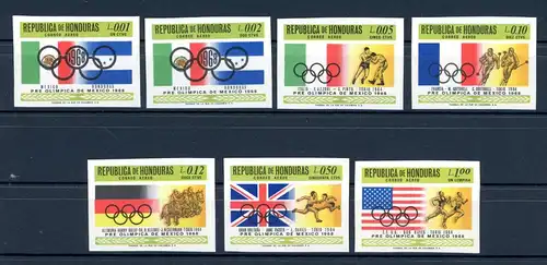 Honduras 702-708 postfrisch Pre Olympia 1968 Mexiko #1J049