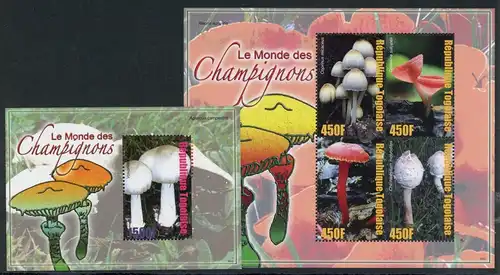 Togo KB mit 3341-3344 + Bl. 483 postfrisch Pilze #1H269