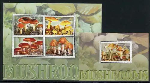Dominica KB mit 3639-3642 + Bl. 505 postfrisch Pilze #1H280