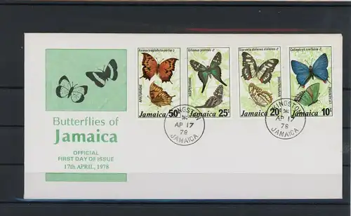 Jamaika 435-438 Schmetterling Ersttagesbrief/FDC #Schm1974