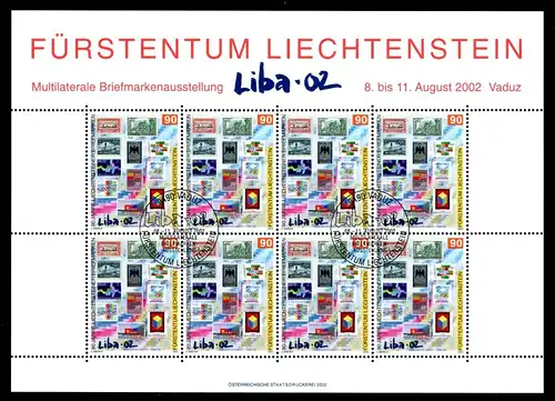 Liechtenstein Kleinbögen 1297-1298 gestempelt im Folder #HB358