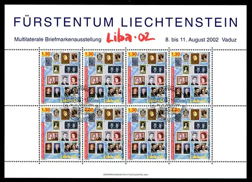 Liechtenstein Kleinbögen 1297-1298 gestempelt im Folder #HB358