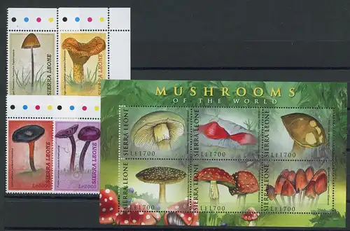 Sierra Leone EM + KB 5214-5223 postfrisch Pilze #1H257